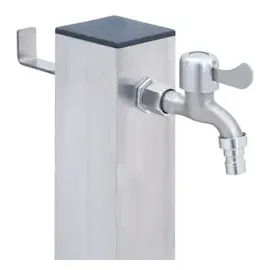 vidaXL Wassersäule für den Garten 100 cm Edelstahl Quadratisch