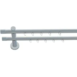 INDEKO Gardinenstange INDEKO "Consul", weiß, L:260cm Ø:20mm, Aluminium, Gardinenstangen, Innenlauf Komplett-Set inkl. Gleitern und Montagematerial