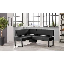 OTTO home Eckbank "Oliver mit Metallgestell, Küchenbank", schwarz (schwarz, schwarz), B:220cm H:89cm T:160cm, Massivholz, Polyester, Sitzbänke, verschiedene Bezüge Cord Esszimmerbank OTTOs Choice