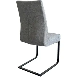 byLIVING Esszimmerstuhl MARLEN-XXL, 2er Set, Webstoff dunkelgrau, Gestell schwarz