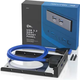 CSL USB 3.0 2-Port Frontpanel für 3,5" Laufwerkschächte - 2x USB 3.0 Buchse Typ A bis zu 5Gb/s