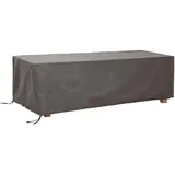 Perel Schutzhülle für Tische bis zu 220 cm, Abdeckplane, Abdeckhülle Garten, Möbel Abdeckung, Schutz Gartenmöbel, Winterabdeckung, Grau, rechteckig, 225 x 105 x 75 cm