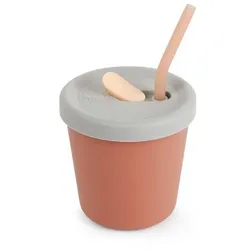 Trinkbecher mit Röhrchen - Rostrot