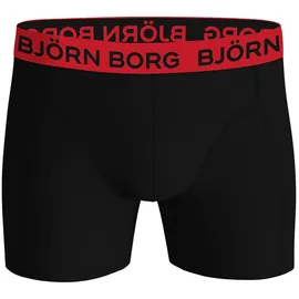 Björn Borg Boxershorts Cotton Stretch 3er Pack Schwarz / Rot / Grün XL