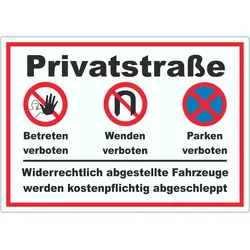 Privatstrasse Aufkleber A9 (37x52mm)