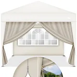 tillvex® 2X Seitenwand für Pavillon 3x3m | Faltpavillon Seitenteile wasserabweisend | Seitenfenster & Reißverschluss | Seitenwände für Gartenzelt Partyzelt