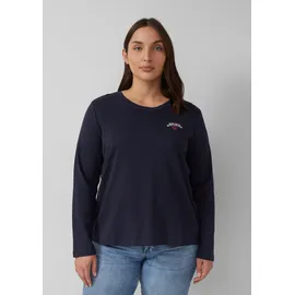 s.Oliver Verkürztes Shirt mit Stickerei-Detail - blau - 46
