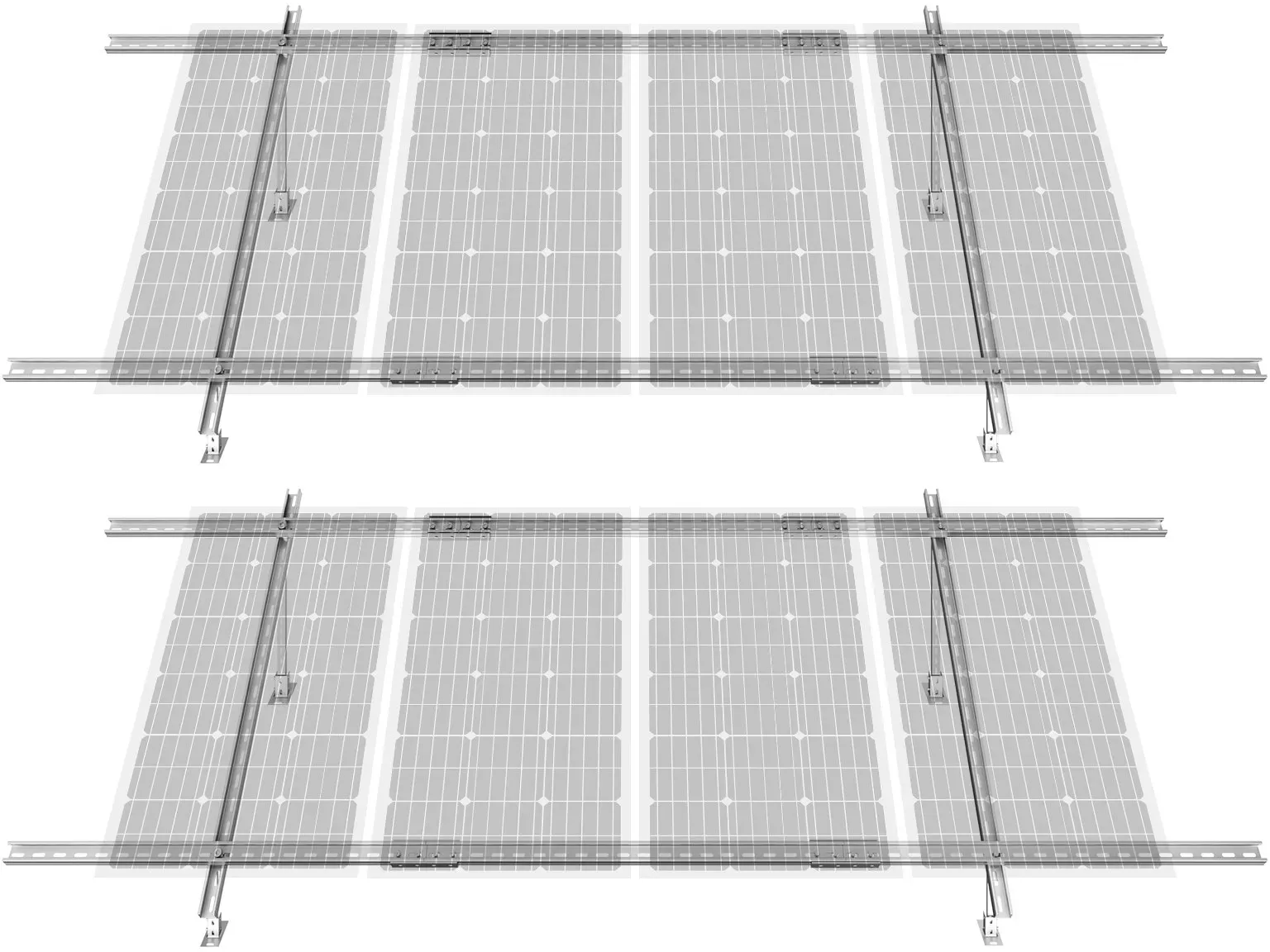 VEVOR 2er-Set Solarmodul Halterung Solarpanel Halterung 30-60° verstellbar 150kg