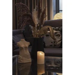 LED-Kerze KONSTSMIDE, beige (cremeweiß), B:7,6cm H:11,4cm T:7,6cm Ø:7,6cm, Kerzen, LED Echtwachskerze cremeweiß, mit 3D Flamme und geschmolzener Kante