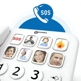 Geemarc Geemarc, Seniorentelefon Verstärkt mit Fototasten - weiss, Telefon, Weiss