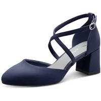 TAMARIS Damen Pumps mit Blockabsatz, blau, 41 EU