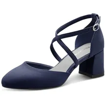 TAMARIS Damen Pumps mit Blockabsatz, blau, 41 EU