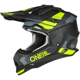 O'Neal Oneal 2SRS Spyde V.23 Crosshelm - Matt Schwarz/Grau/Neon-Gelb - S