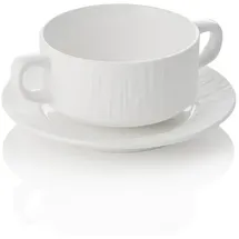 Was Suppentasse mit Untertasse Ø 10,5 cm weiß 4er Set
