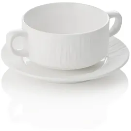 Was Suppentasse mit Untertasse Ø 10,5 cm weiß 4er Set
