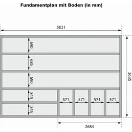 Karibu 38 mm Saunahaus Ares 3 Naturbelassen/Graualuminium ohne Ofen