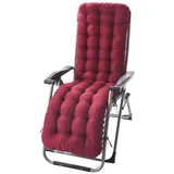 Hixingo Einfarbig Auflage Gartenliege, Sonnenliege Auflagen mit Krawatte, Dickes & Bequeme Liegenauflage Anti-Rutsch Hochlehner Auflagen, für Reisen, Urlaub, Innen, Außen (Burgunderrot,48*170*8cm)