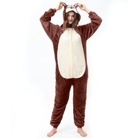 Katara Partyanzug Waldtiere Jumpsuit Kostüm Overall Erwachsene S-XL, (165-175cm) braun|rot Körpergröße L (165-175 cm)