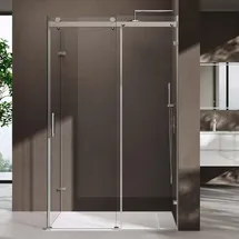 SoGood doporro Duschkabine Schiebetür Dusche Eckdusche 90x120x195cm Duschabtrennung mit Schiebetür inkl. 4cm Duschtasse ESG-Sicherheitsglas Klarglas 4-P... - Transparent