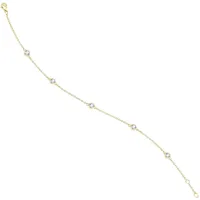 Goldarmband VIVANCE "0,18 ct Diamant Brillant Armband aus 585 Gelbgold 19 cm", gold, Armbänder, Damen, 19, Gelbgold 585-Diamanten, Gelbgold 585, Diamanten, Damen Gold Schmuck Rundankerkette