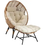 Endorphin Lounge-Sessel Egg Chair 60 x 136 x 62 cm Braun mit Kissen