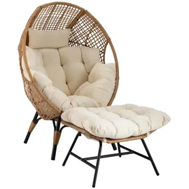 Endorphin Lounge-Sessel Egg Chair 60 x 136 x 62 cm Braun mit Kissen