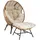 Endorphin Lounge-Sessel Egg Chair 60 x 136 x 62 cm Braun mit Kissen