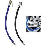 2 Stück 37cm Reifenfüllschlauch Auto, Ventilverlängerung Autoventil Set, Reifenfüller Ventilverlängerung Schlauch, Air Ventil Anschluss Schläuche für Auto Motorrad Fahrrad(12.5mm)