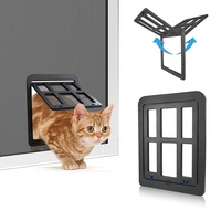 NAMSAN Katzenklappe Fliegengitter Automatischen Verschluss Hundeklappe Fliegengitter Balkontür mit Katzenklappe Haustierklappe—Schwarz