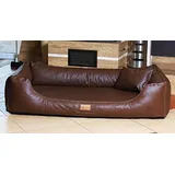 tierlando Maddox Komfort Hundebett Hundesofa Kunstleder S - XXL (Gr. XXL 150 cm BRAUN - MN6-LL-01