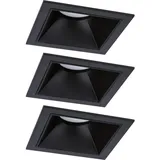 Paulmann LED Einbauleuchte 3-Step-Dim Cole Coin Basisset IP44 eckig 88x88mm 3x6W 3x470lm 230V Schwarz