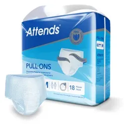 Attends Inkontinenzhosen Pull-Ons 6, latexfrei, Saugstarke Pants bei regelmäßigen Verlust von größeren Flüssigkeitsschüben , 1 Packung = 18 Stück, Größe: M