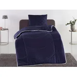 MY HOME Steppbett + Kopfkissen Microlux, Bettdecke 135x200 cm, 155x220 cm, Füllung: Polyester, Bezug: Polyester, Set mit Kissen 40x80 cm, 80x80 cm, Sommer, Herbst, Winter in 4 Farben blau