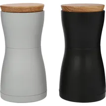 AdHoc Twin Salz- und Pfeffermühlen Set Schwarz/Grau unbefüllt