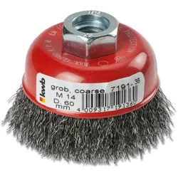 kwb 719136, Topfbürste, 6 cm, 0,35 mm, Metall, Stein, Metall