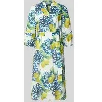 More & More Kleid Freizeitkleid Zitronen-Print Weiß 34
