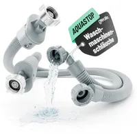 greate Zulaufschlauch 2x Aquastop 1,5 m 3/4" Silberfarben