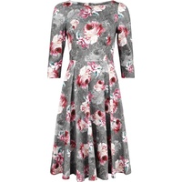 H&R London - Rockabilly Kleid knielang - XS bis 4XL - für Damen - Größe M - multicolor - M