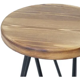 Mendler Blumenständer 2er Set Industriedesign Echtholz Ø25 cm