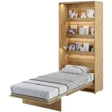 MEBLINI Schrankbett Bed Concept - Wandbett mit Lattenrost - Klappbett mit Schrank - Wandklappbett - Murphy Bed - Bettschrank - BC-03-90x200cm Vertikal - Artisan Eiche