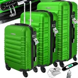 KESSER KESSER® 3tlg. Hartschalenkofferset Hartschalenkoffer Reisekoffer Set Reisekofferset Trolley Koffer Inkl. Kofferwaage + Gepäckanhänger Rollkoffer Schloss 4 Rollen ABS-Hartschale Teleskopgriff M-L-XL