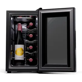 Klarstein Shiraz 8 Uno Vertical Weinkühlschrank 8 Flaschen 8 - 18 °C Touch-Control Schwarz
