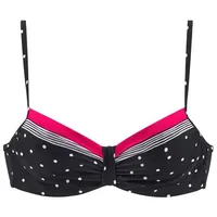 LASCANA Bügel-Bikini-Top Damen Schwarz/Rot 36 Cup F