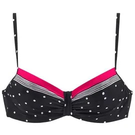 LASCANA Bügel-Bikini-Top Damen Schwarz/Rot 36 Cup F