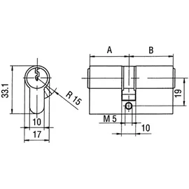 FP Profildoppelzylinder PZ 8812 31/40 mm