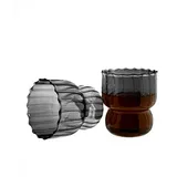 Mulex Moderne Gläser 300 ml Riffle Design Trinkgläser aus Borosilikatglas in Schwarz