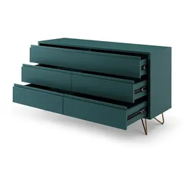 SalesFever Schubladenkommode 120 x 70 x 40 cm Blau/Gold