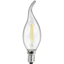 LED Filament Kerzenlampe Windstoß McShine, E14, 4W, 470lm, warmweiß, klar