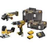 DeWalt DCK329P2T-QW Werkzeugset Akku-Schlagbohrschrauber, Akku-Winkelschleifer, Akku-Stichsäge, Akk