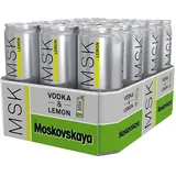 Moskovskaya MSK Vodka & Lemon 10,0 % vol 0,33 Liter Dose, 12er Pack